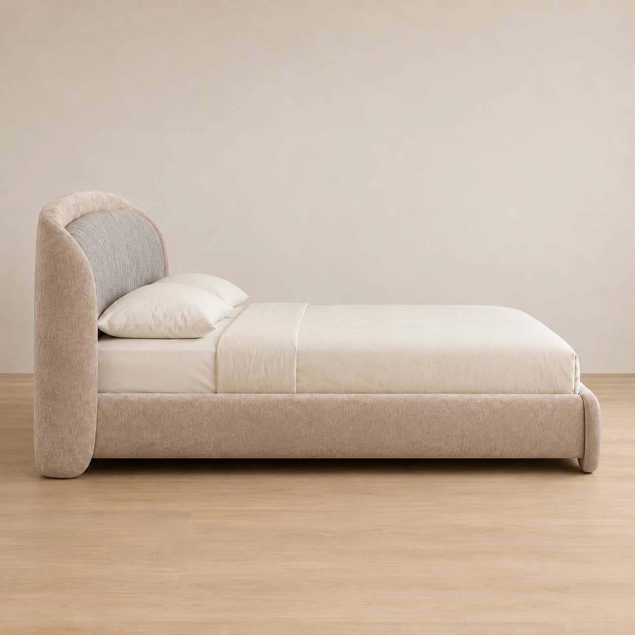 Serenne Two-Tone Curved Upholstered Bed - 5