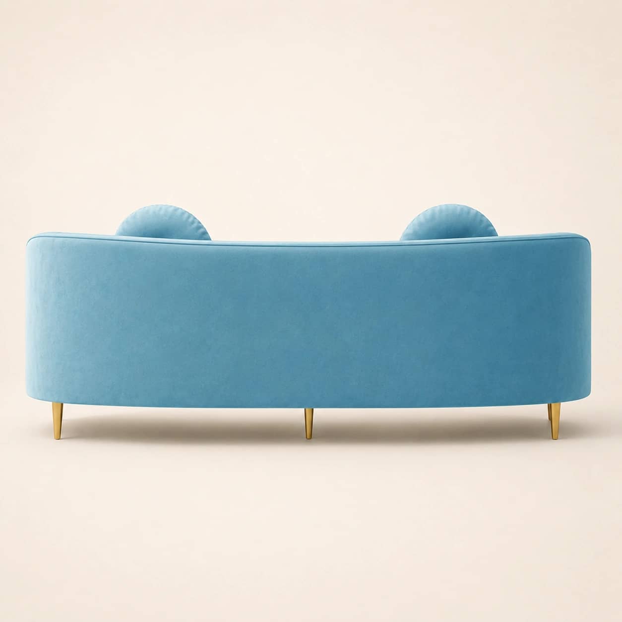 Aurette Sky Blue Curved Sofa - 4