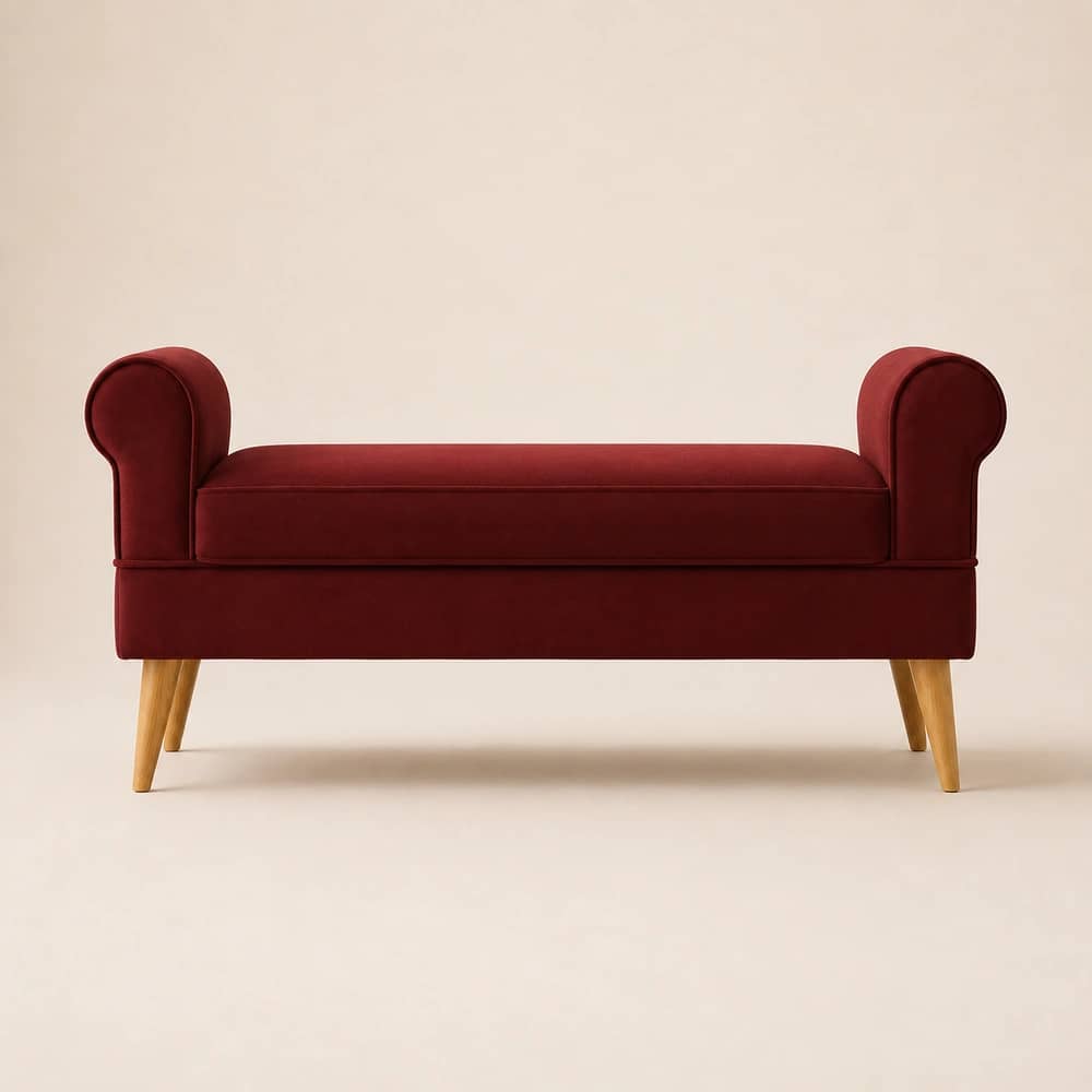 Aurelia Rolled-Arm Upholstered Bench - 1