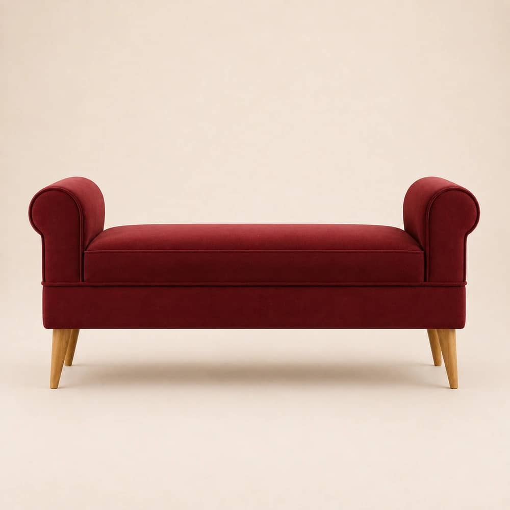 Aurelia Rolled-Arm Upholstered Bench - 3
