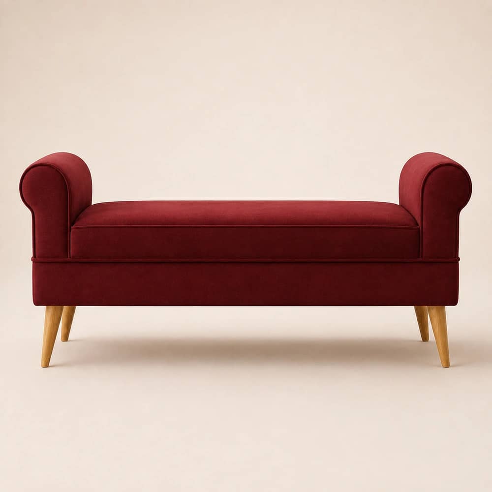 Aurelia Rolled-Arm Upholstered Bench - 4