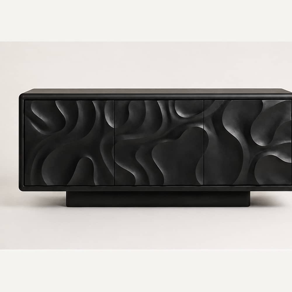 Arden Wave Sculptural Black Sideboard - 3