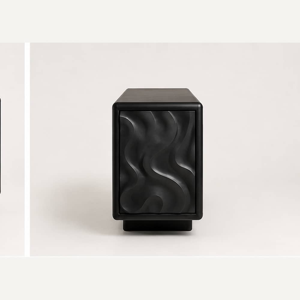 Arden Wave Sculptural Black Sideboard - 5