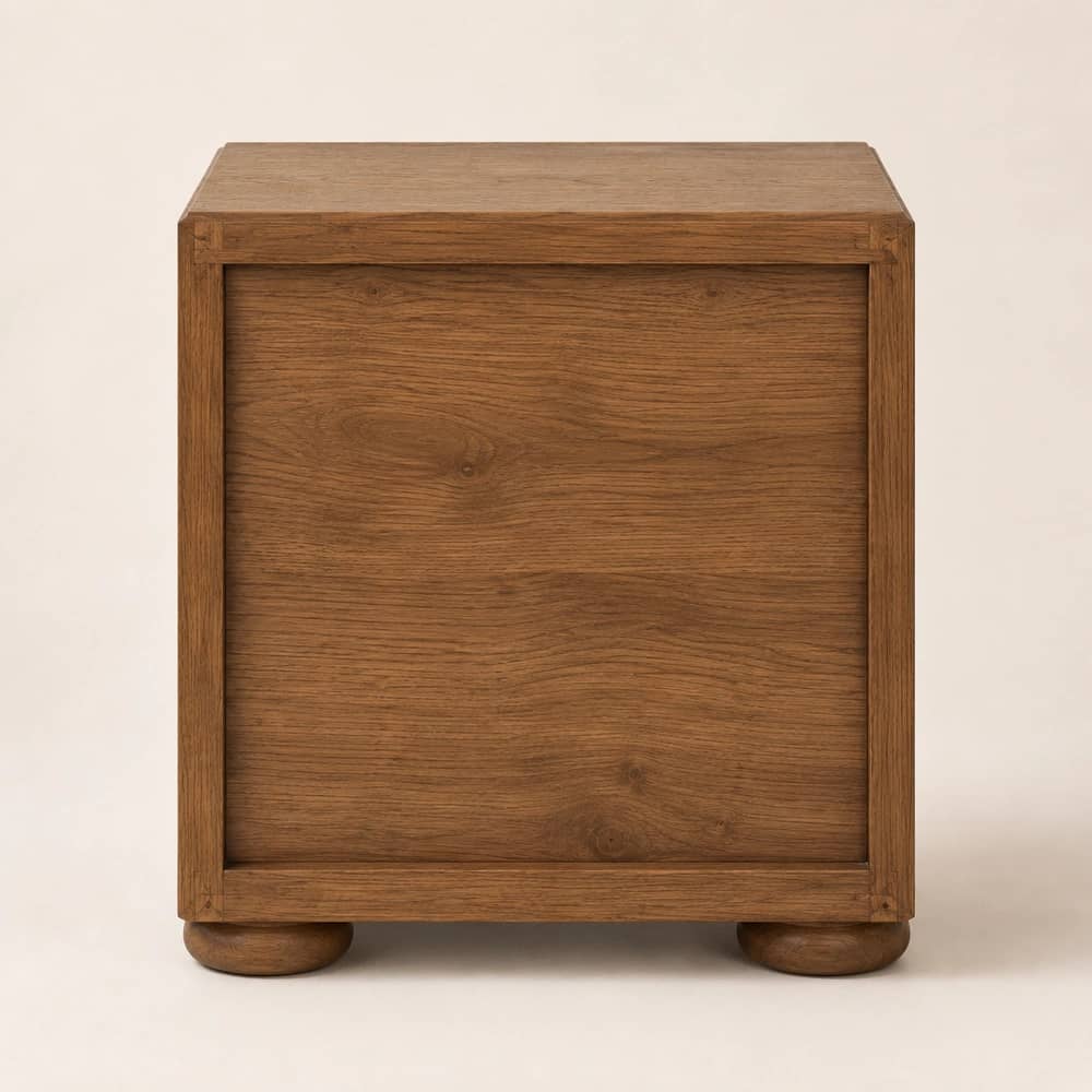 Rope Edge Wooden Bedside Table - 5