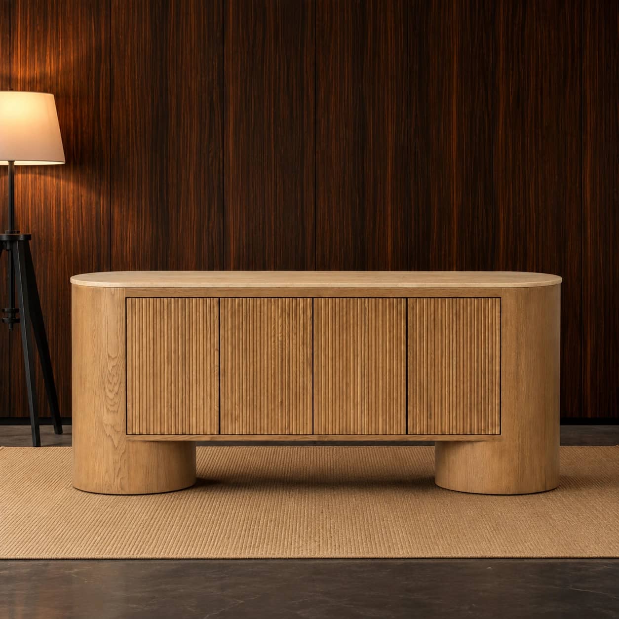 Arden Fluted Oak Sideboard - 1