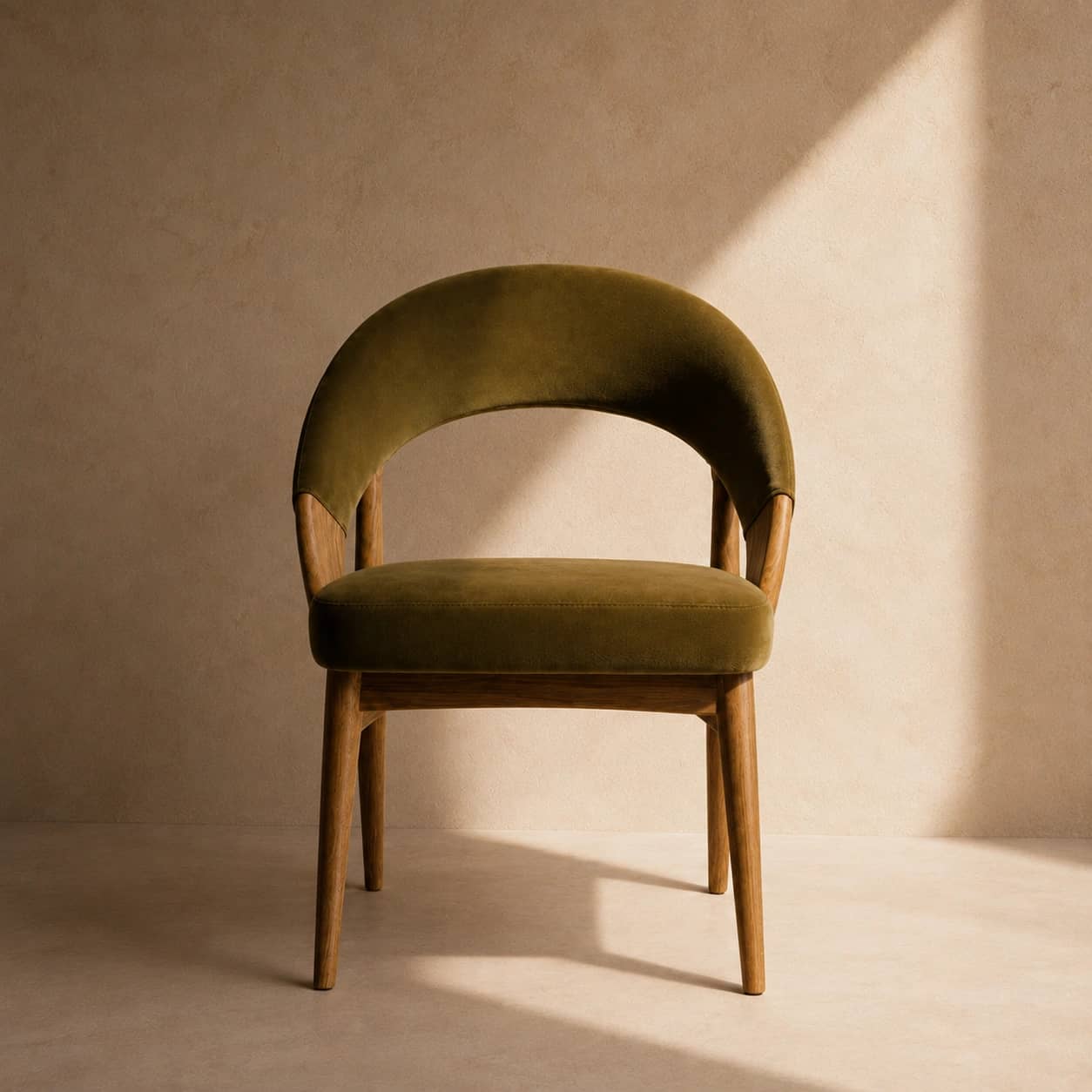 Sukoon Olive Velvet Dining Chair - 1