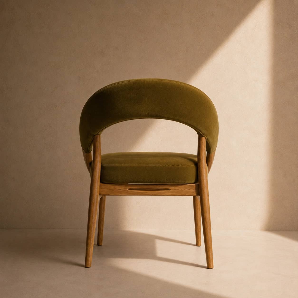 Sukoon Olive Velvet Dining Chair - 3
