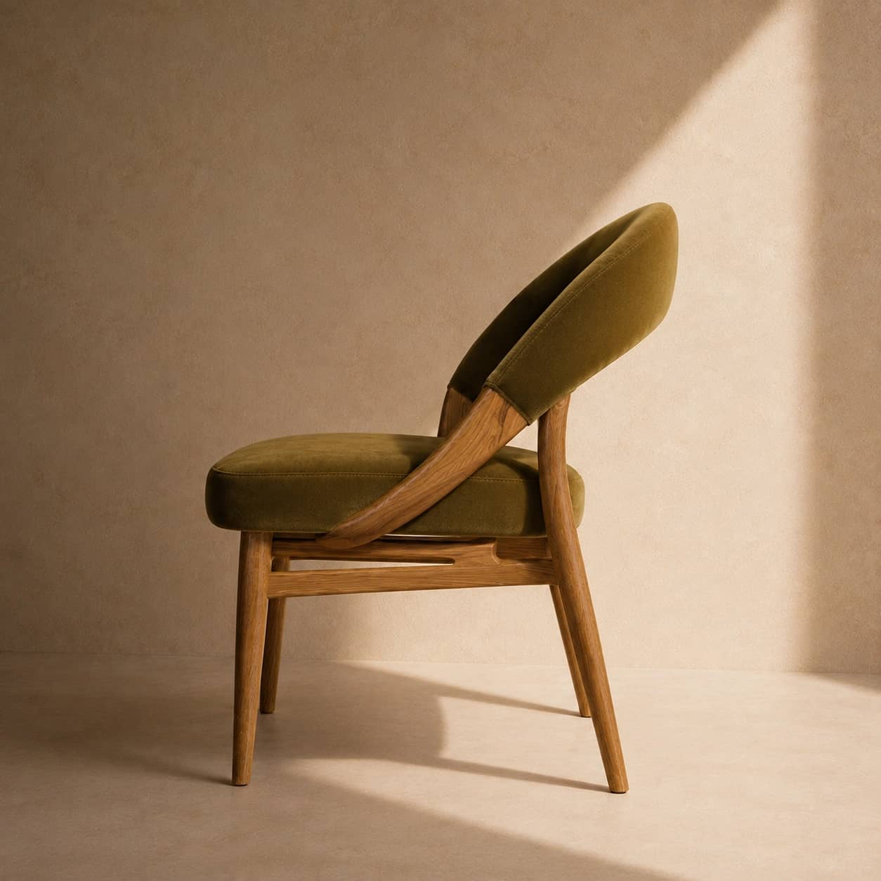 Sukoon Olive Velvet Dining Chair - 4