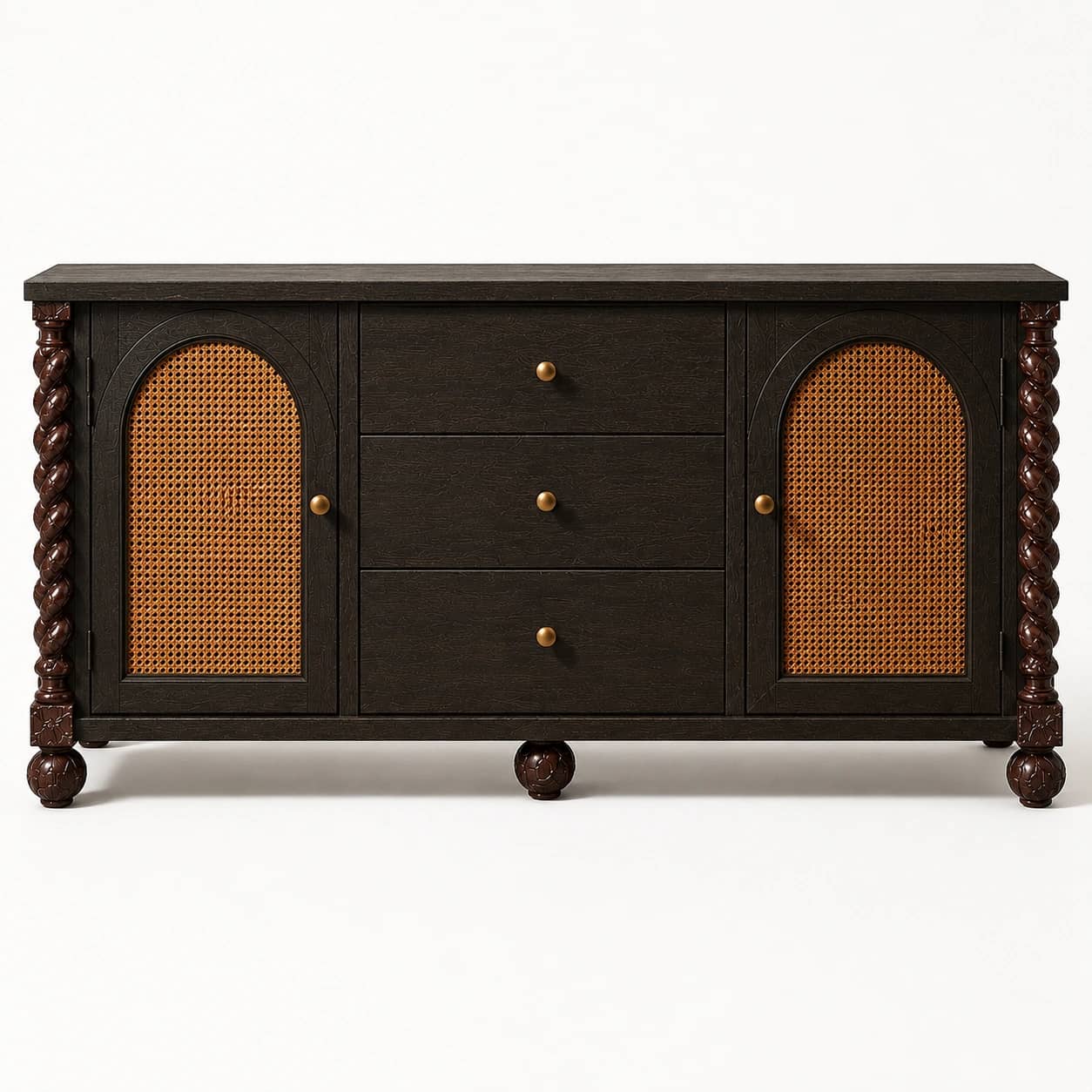 Mehrab Cane & Barley-Twist Sideboard - 1