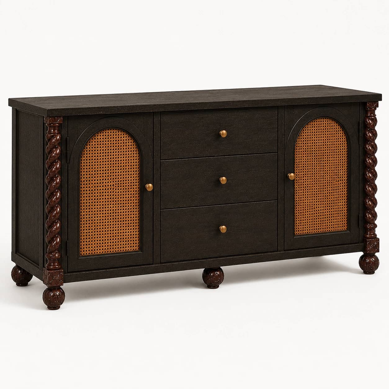 Mehrab Cane & Barley-Twist Sideboard - 2