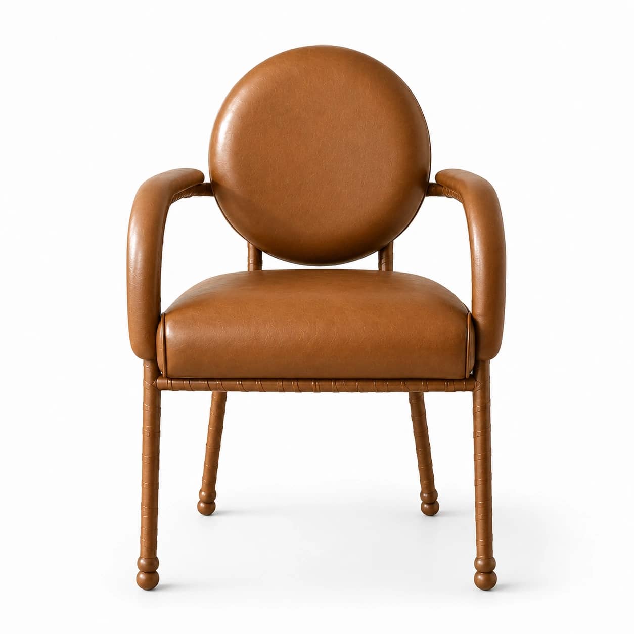 Orbis Caramel Leather Armchair - 1