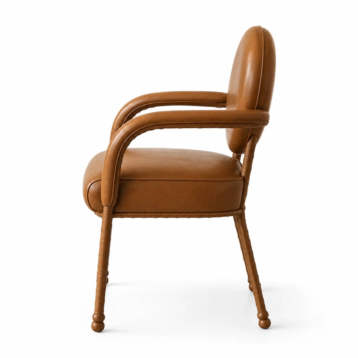 Orbis Caramel Leather Armchair - 3