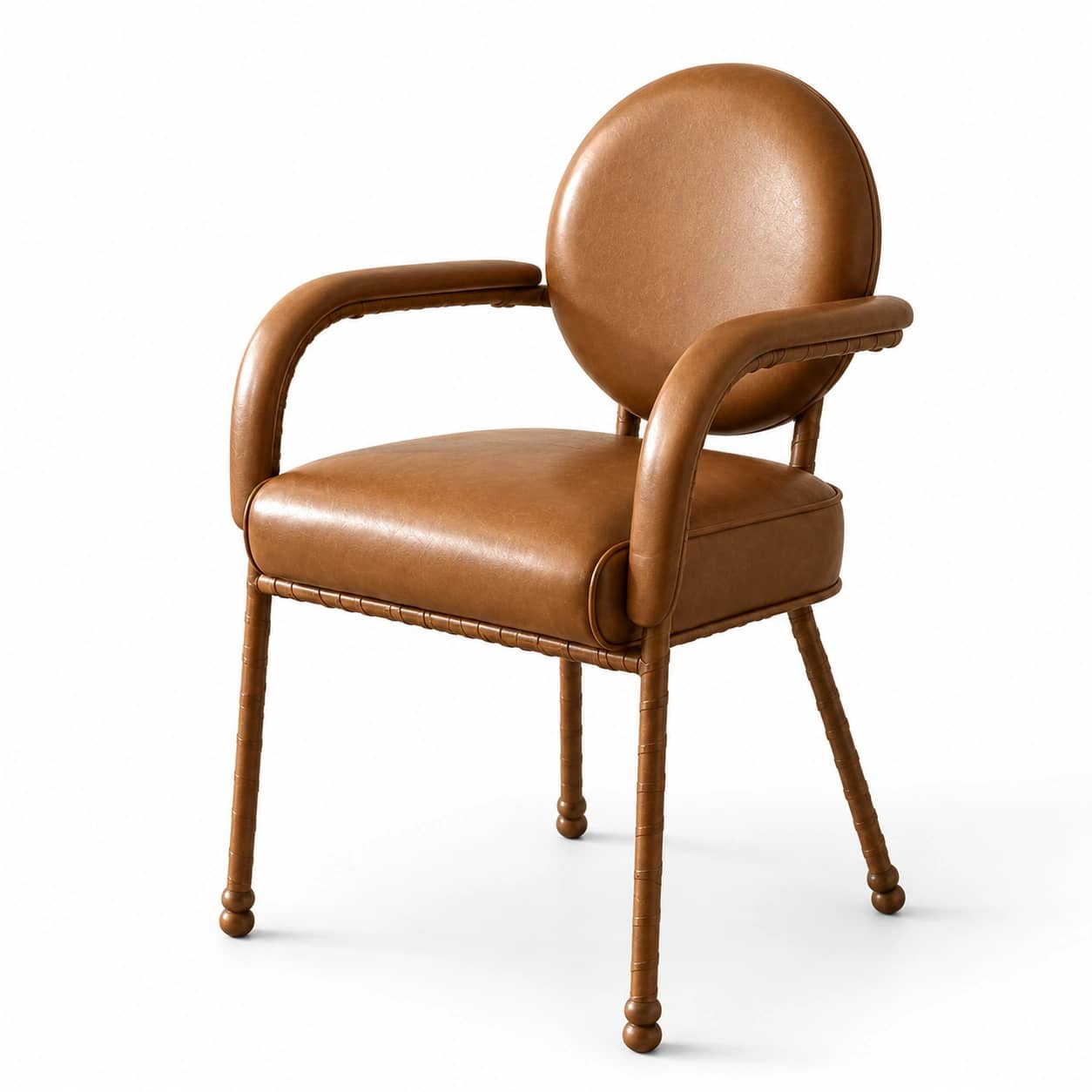 Orbis Caramel Leather Armchair - 2