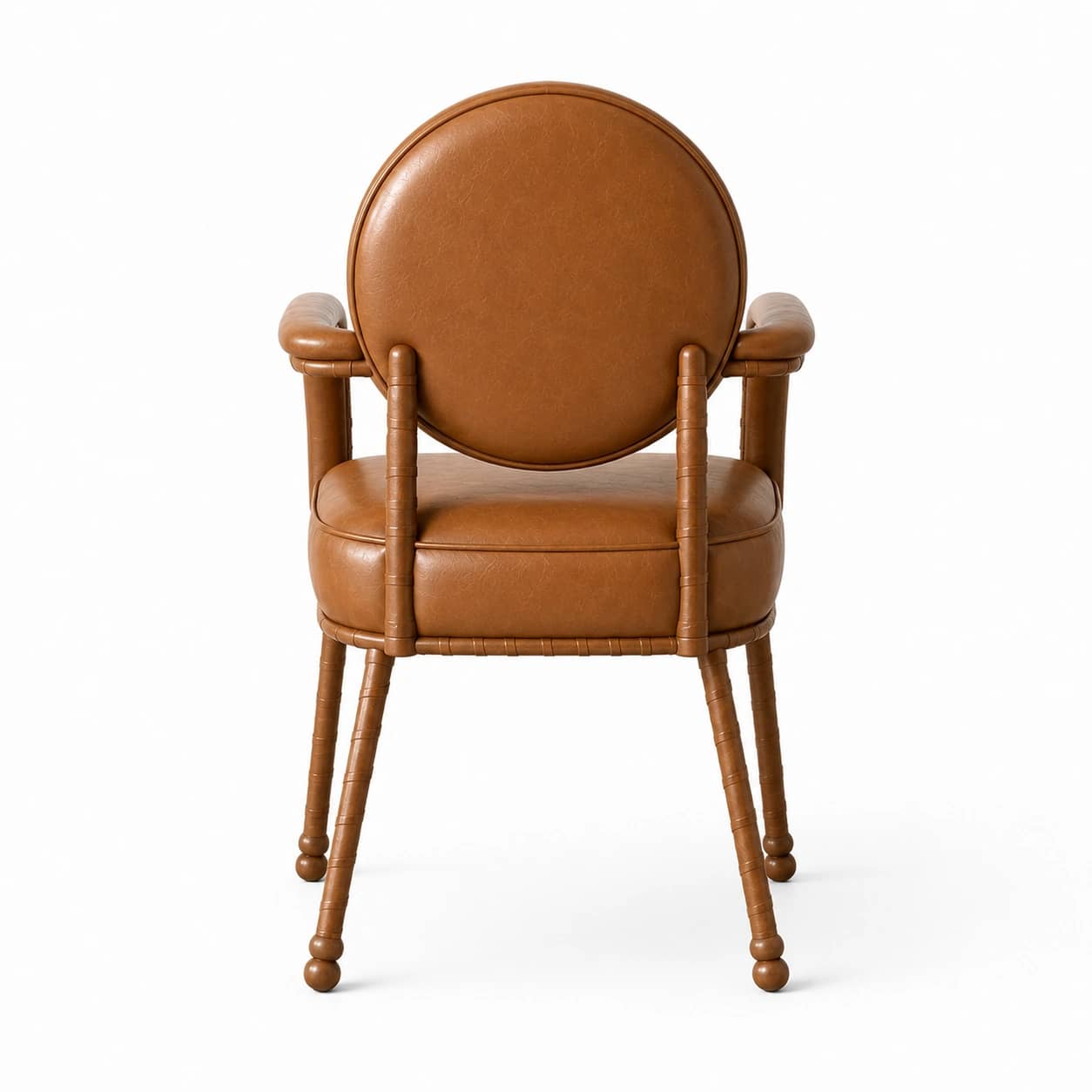 Orbis Caramel Leather Armchair - 4