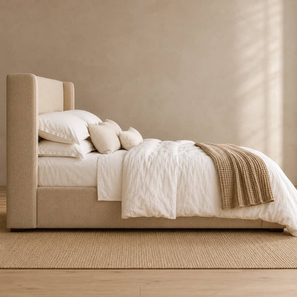 Solenne Wingback Upholstered Bed - 3
