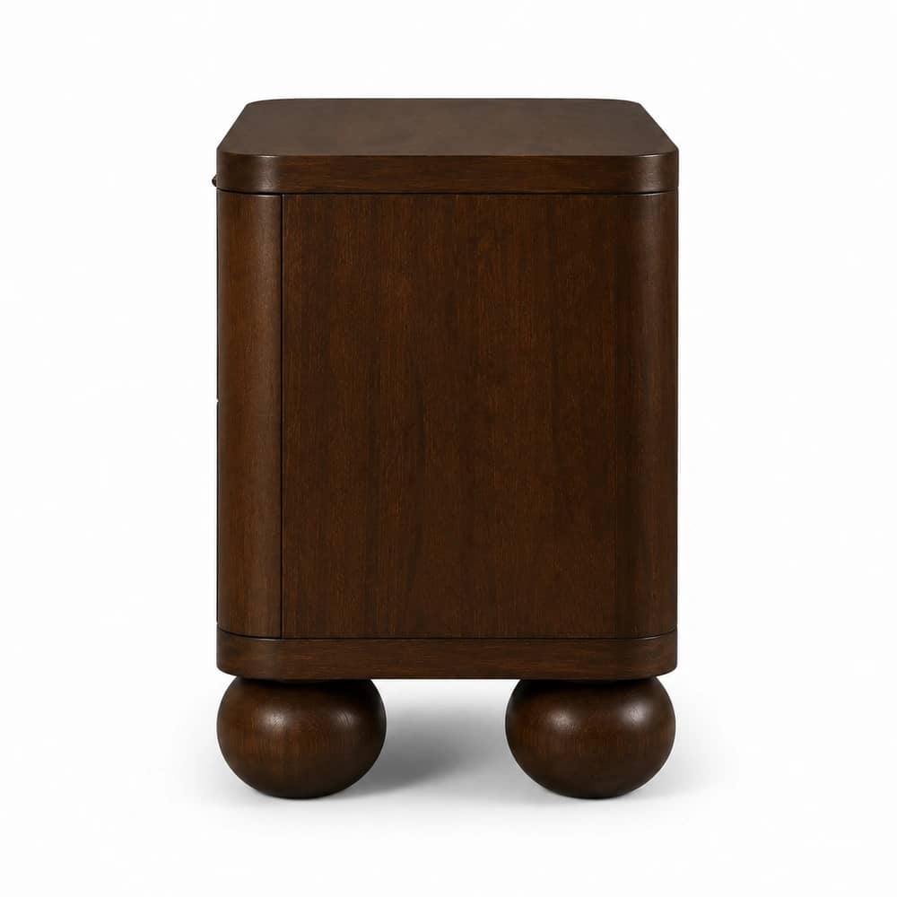 Arden Ribbed Ball-Foot Nightstand - 3
