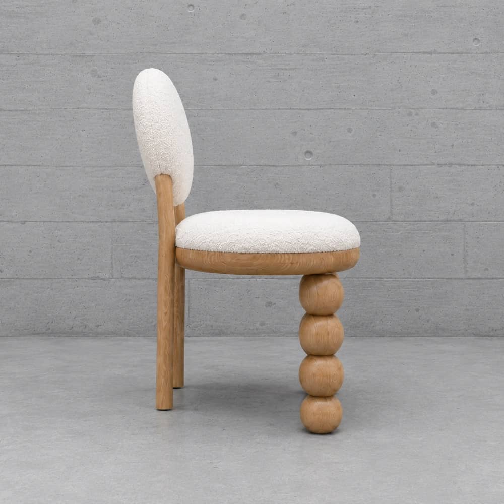 Orba Sculptural Bouclé Dining Chair - 3