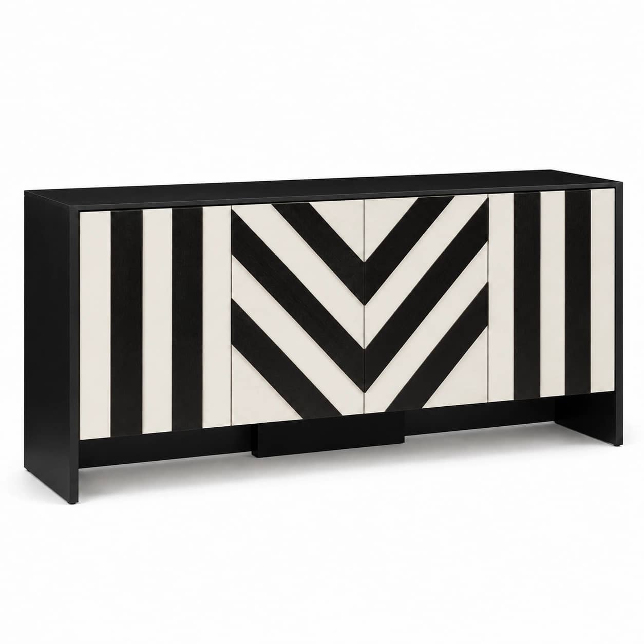 Monochrome Chevron Sideboard - 2
