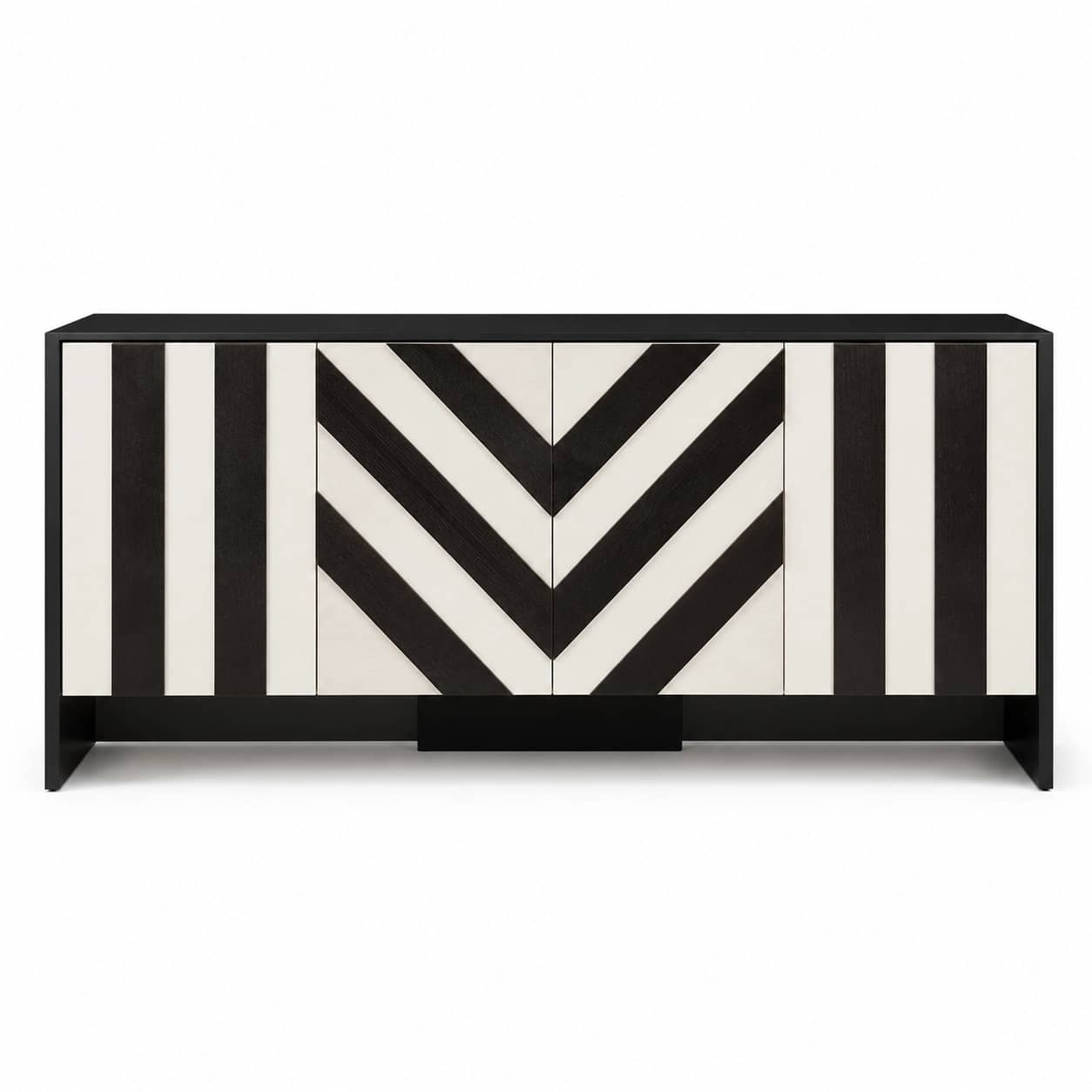 Monochrome Chevron Sideboard - 1
