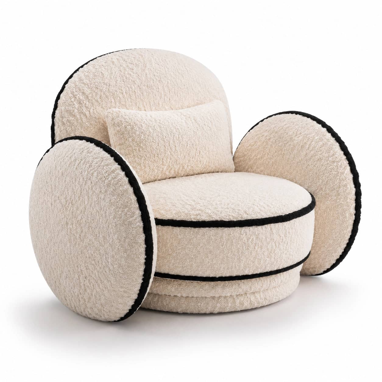 Luna Orbit Bouclé Lounge Chair - 2
