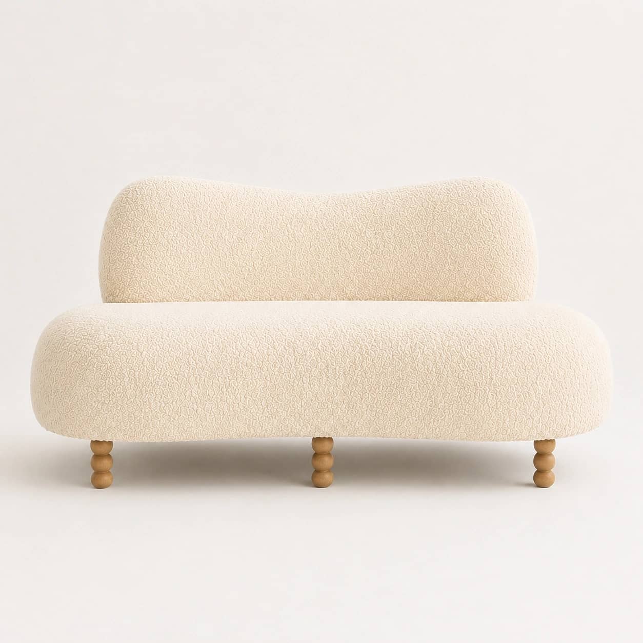 Aurelia Bouclé Sculptural Loveseat - 1