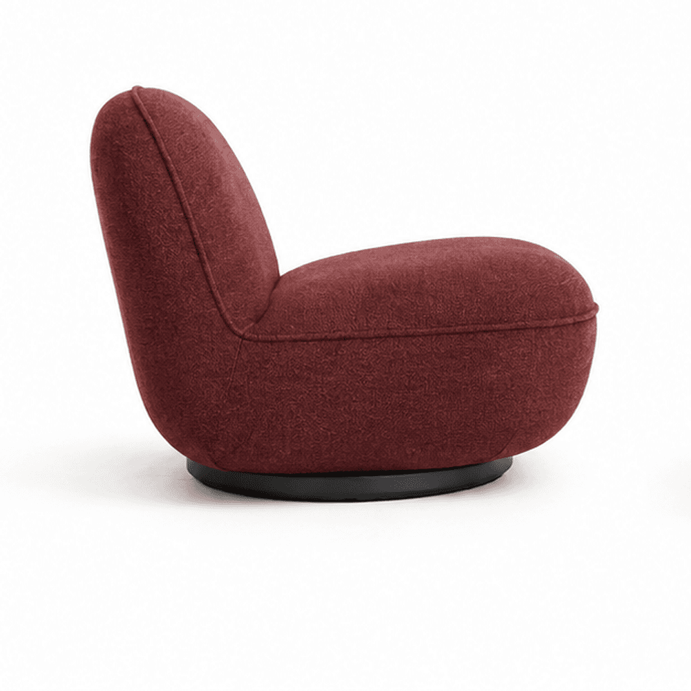 Mira Burgundy Swivel Lounge Chair - 3