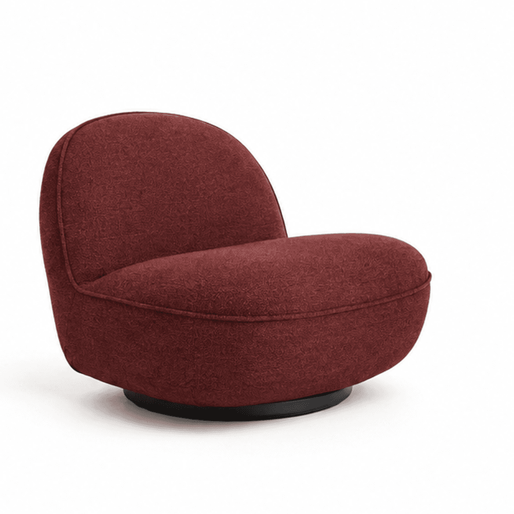Mira Burgundy Swivel Lounge Chair - 2