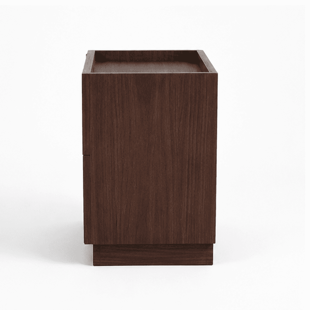 Arcus Walnut Sculptural Bedside Table - 3