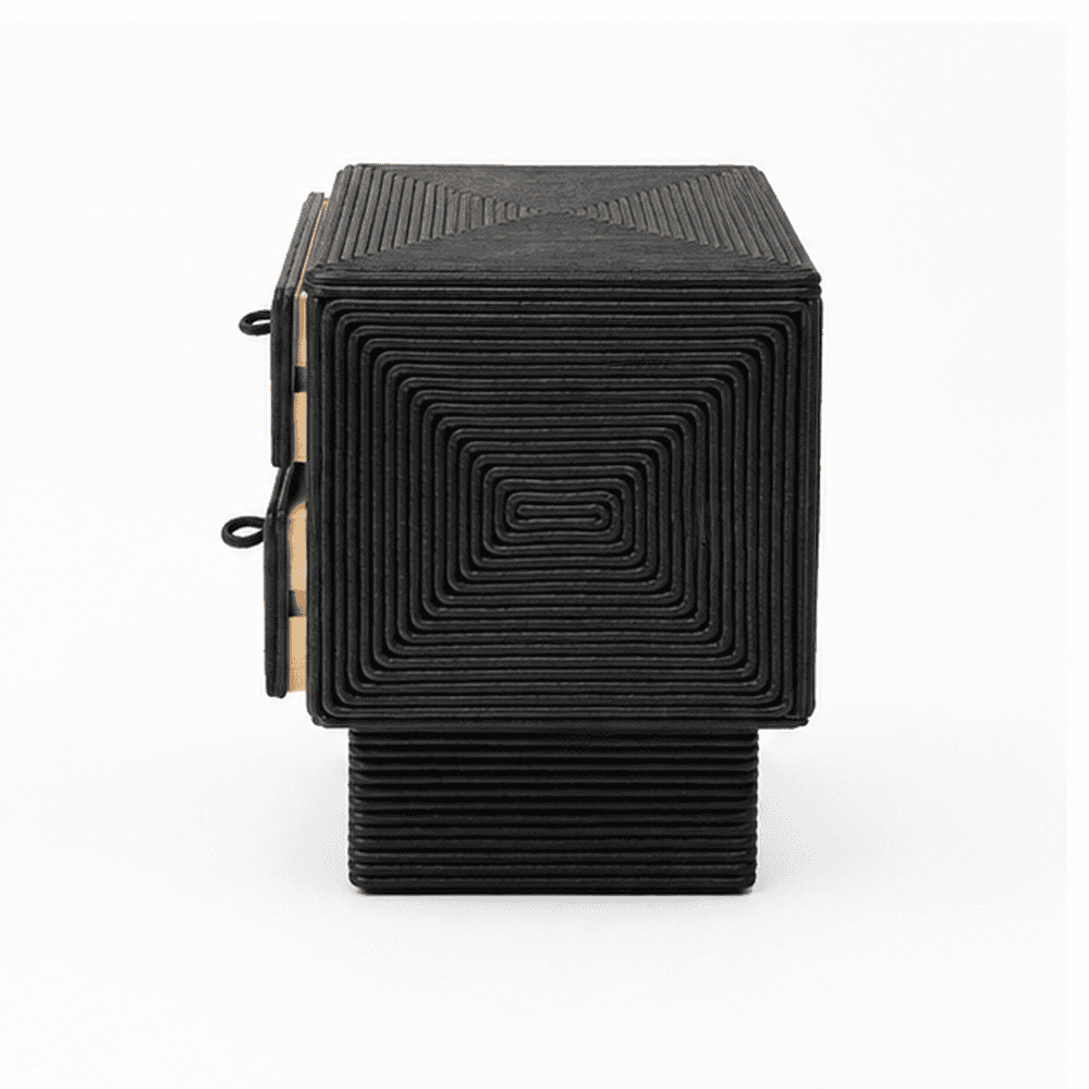 Noir Weave Two-Drawer Nightstand - 3
