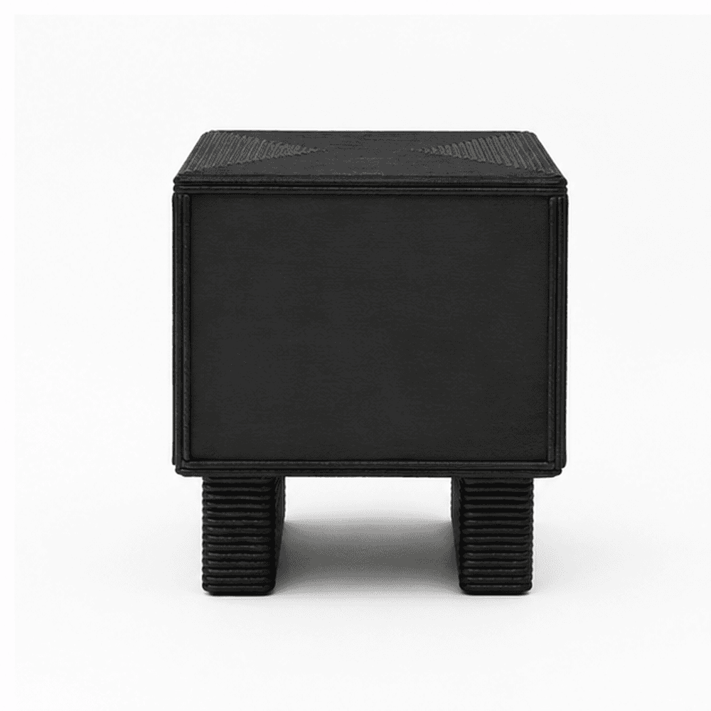 Noir Weave Two-Drawer Nightstand - 4