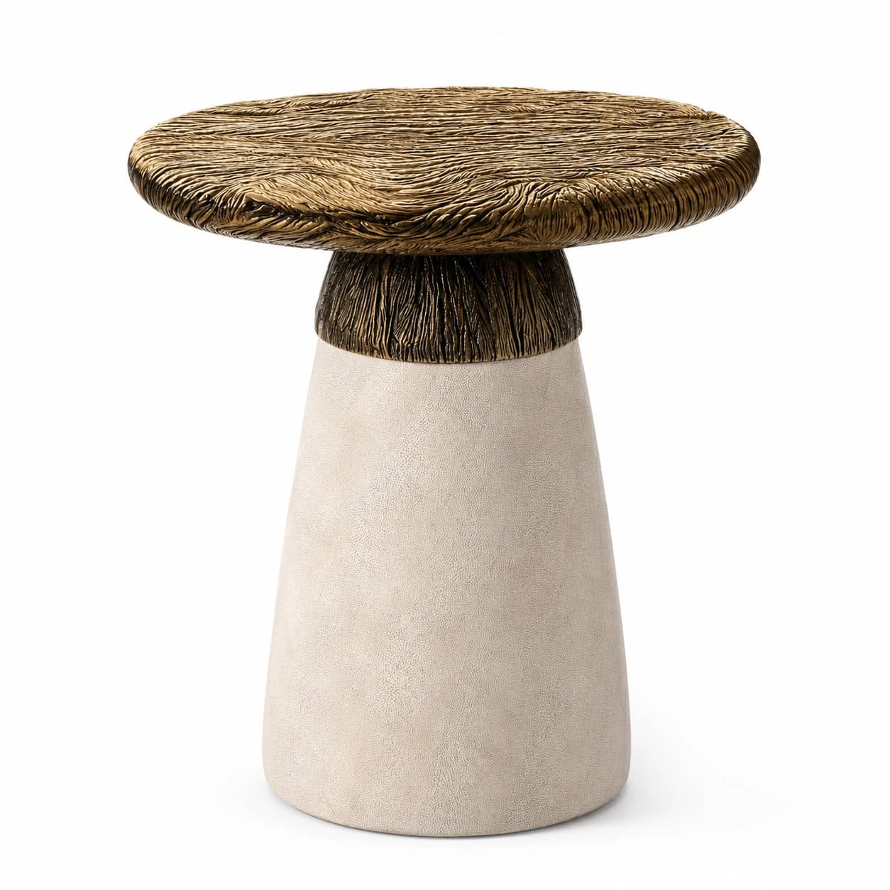 Aurelia Sculpted Bronze Pedestal Side Table - 2