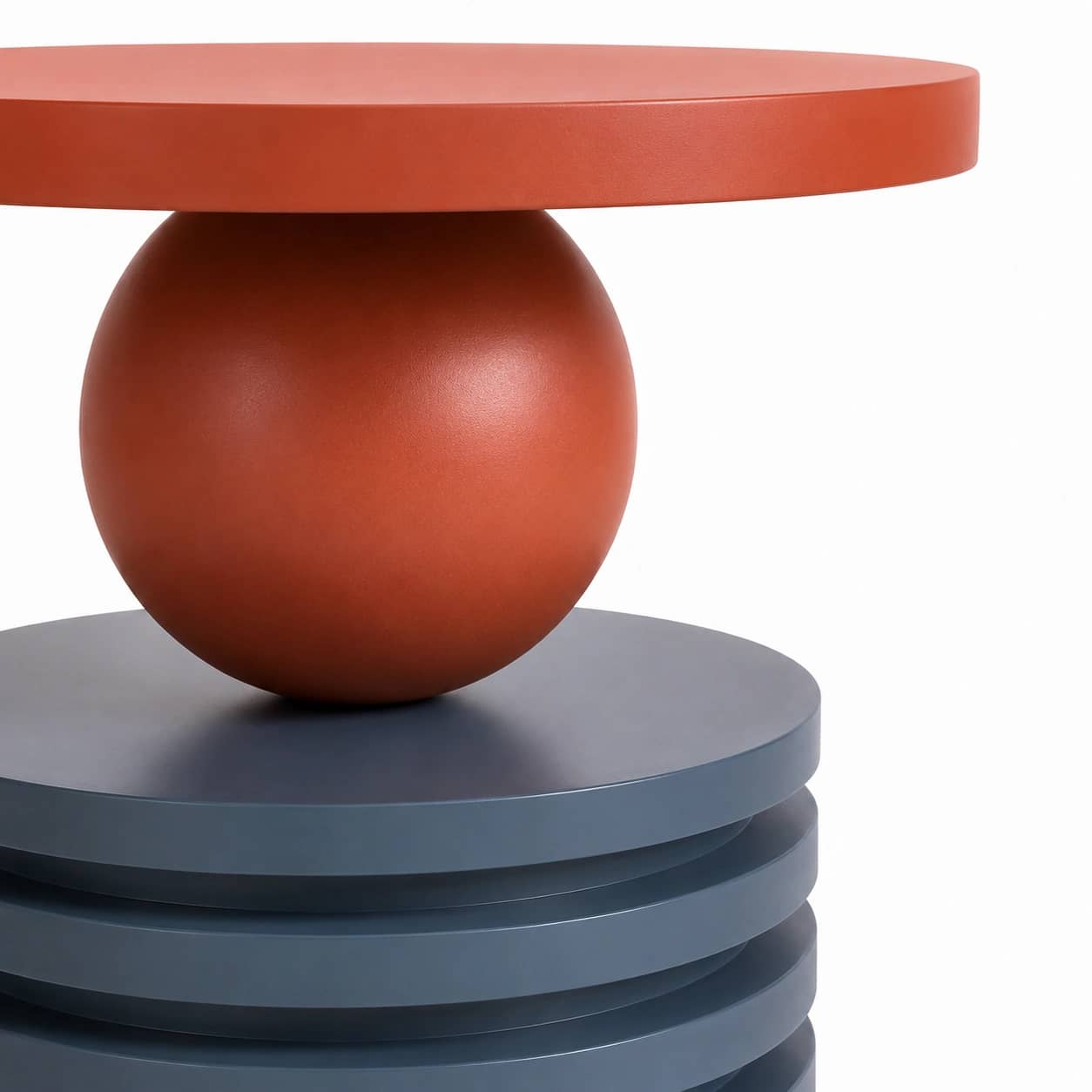 Orbit Terracotta Sculptural Side Table - 2