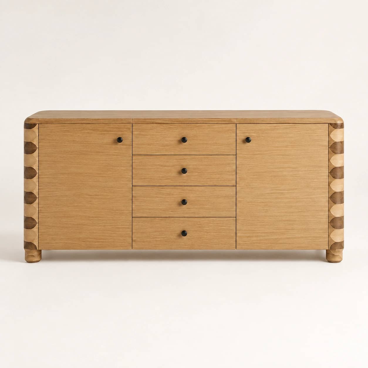 Rivo Oak Sideboard with Sculpted Edge Detail - 1
