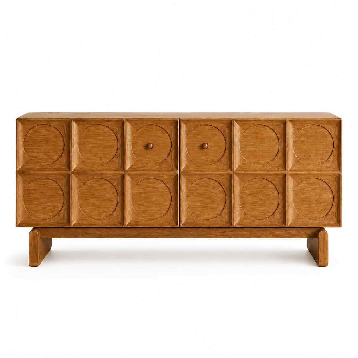 Orbit Carved Oak Sideboard - 1