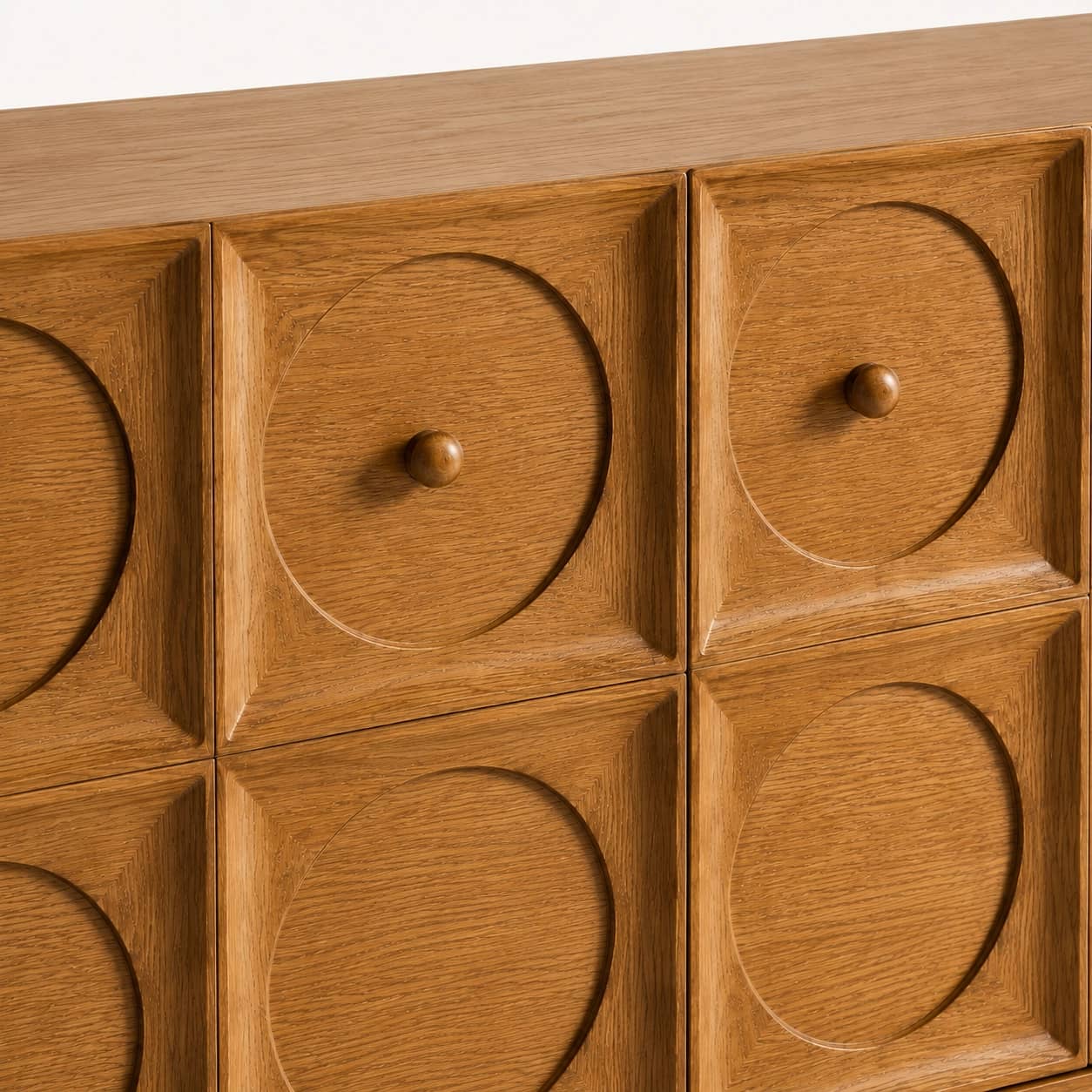 Orbit Carved Oak Sideboard - 3