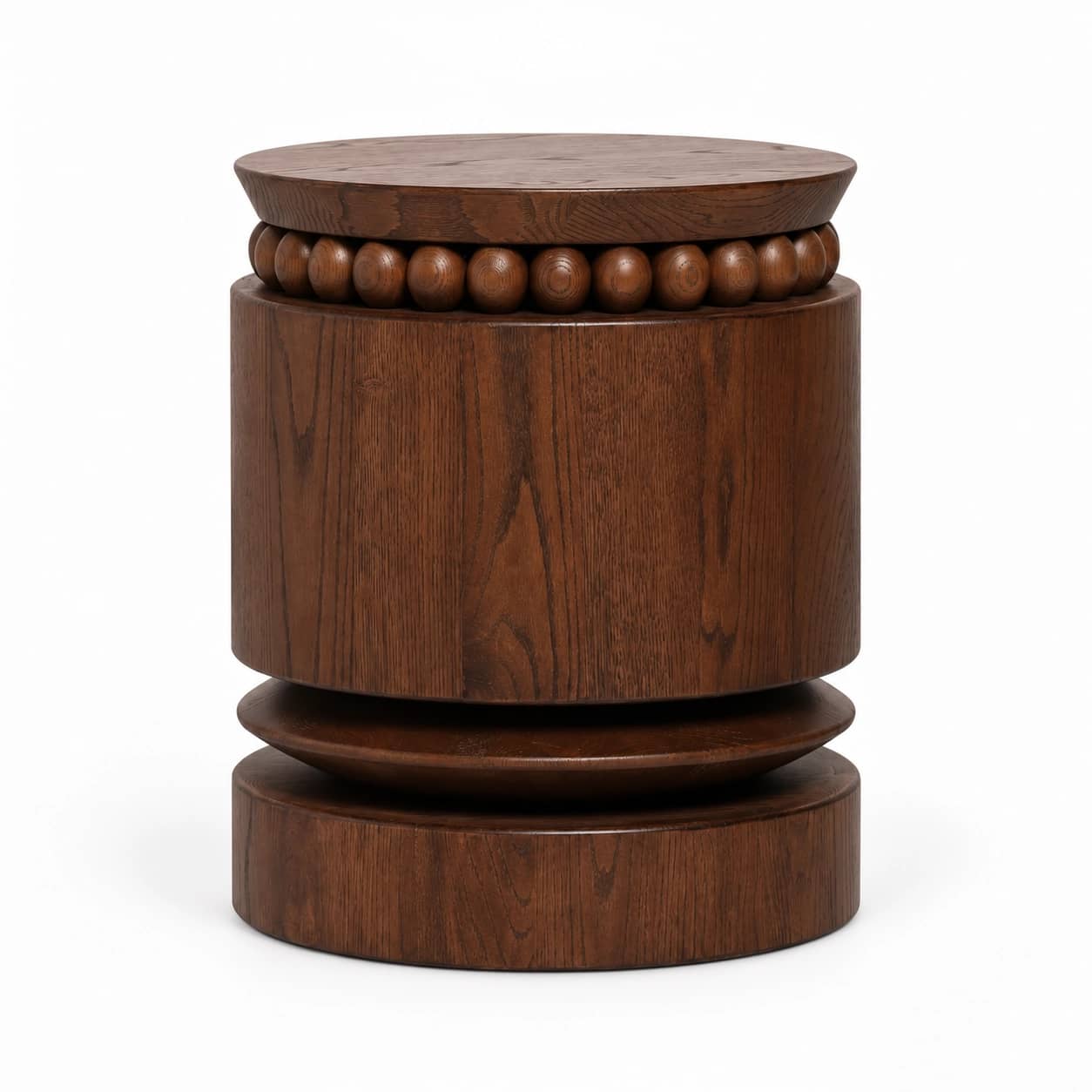 Riva Beaded Drum Side Table - 1