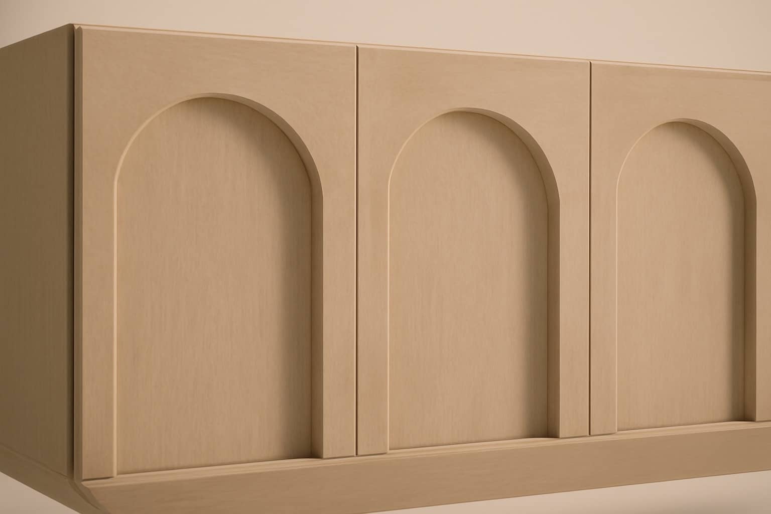 Arch Motif Modern Sideboard with Ball & Angled Leg – Natural Oak Wood Finish - 4