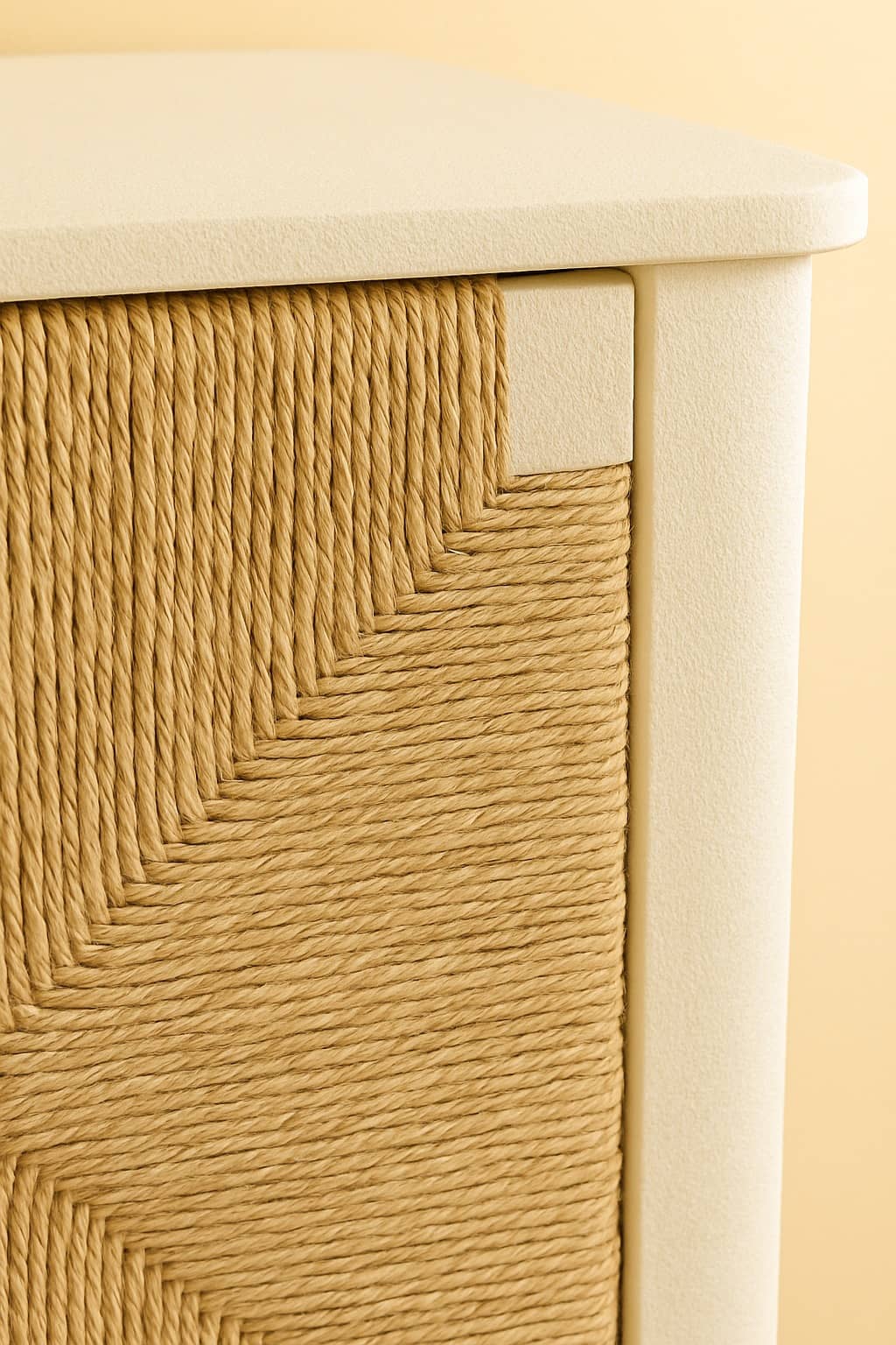 The Solace Sideboard – Handwoven Rattan Fronts in Ivory Frame - 5
