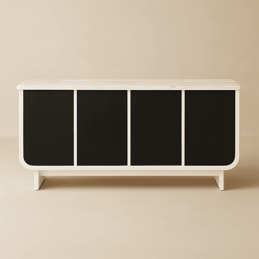 Black Tie Marble Bar / Storage Cabinet - 1