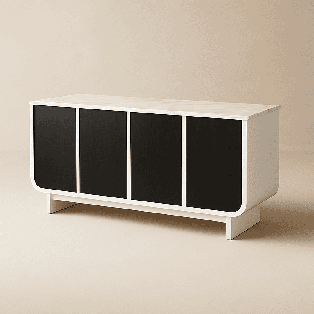 Black Tie Marble Bar / Storage Cabinet - 2