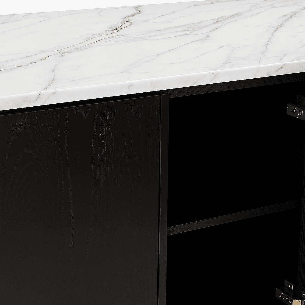 Black Tie Marble Bar / Storage Cabinet - 4