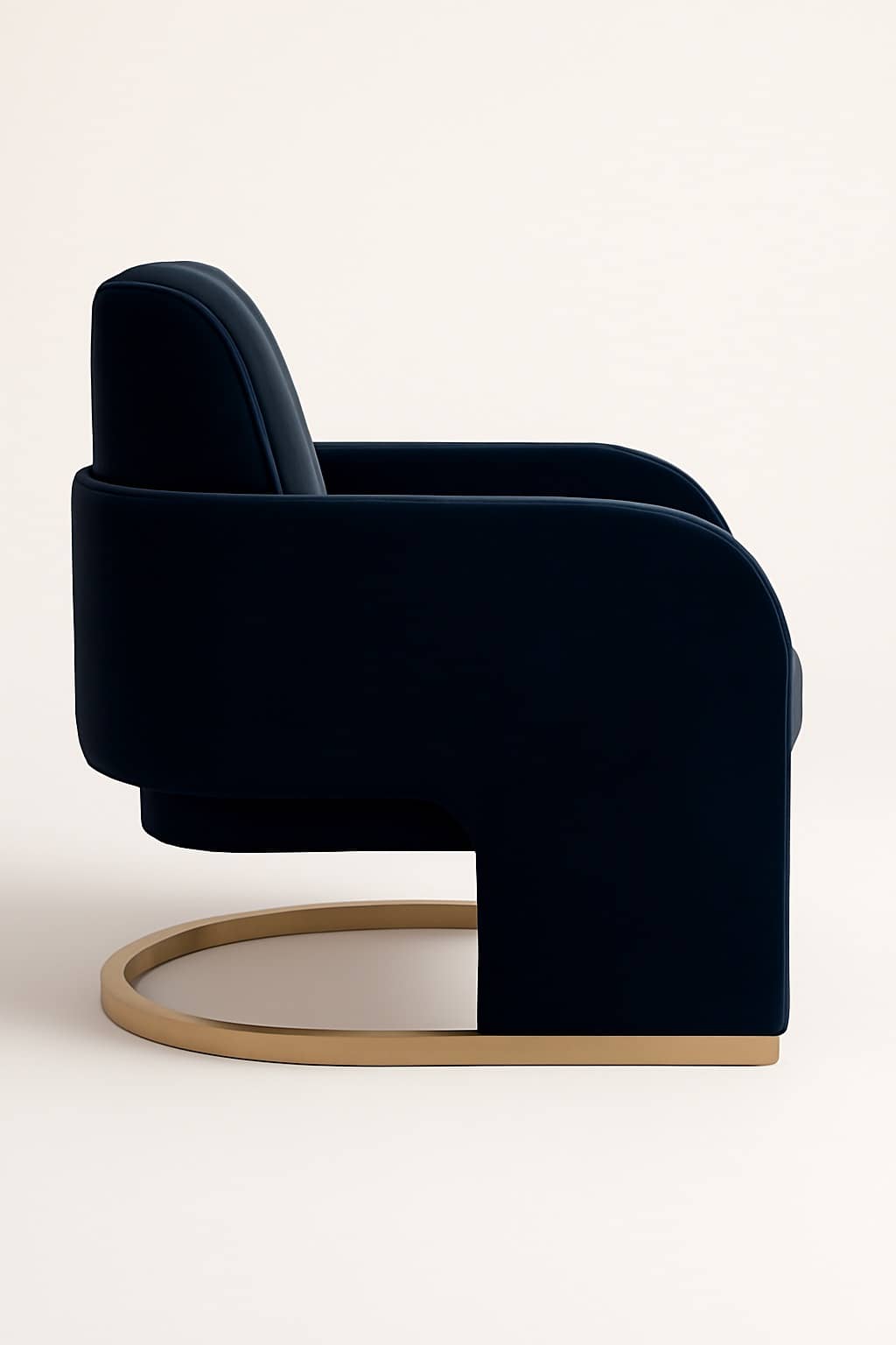 Aurora Velvet Brass Lounge Chair - 3