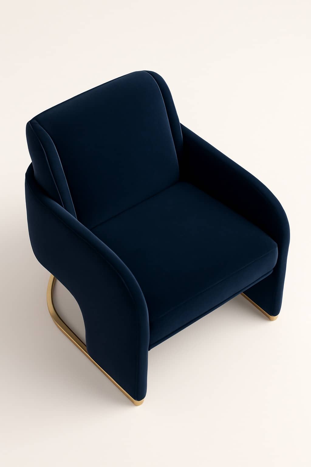 Aurora Velvet Brass Lounge Chair - 4
