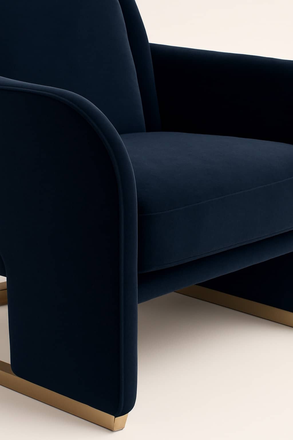 Aurora Velvet Brass Lounge Chair - 5