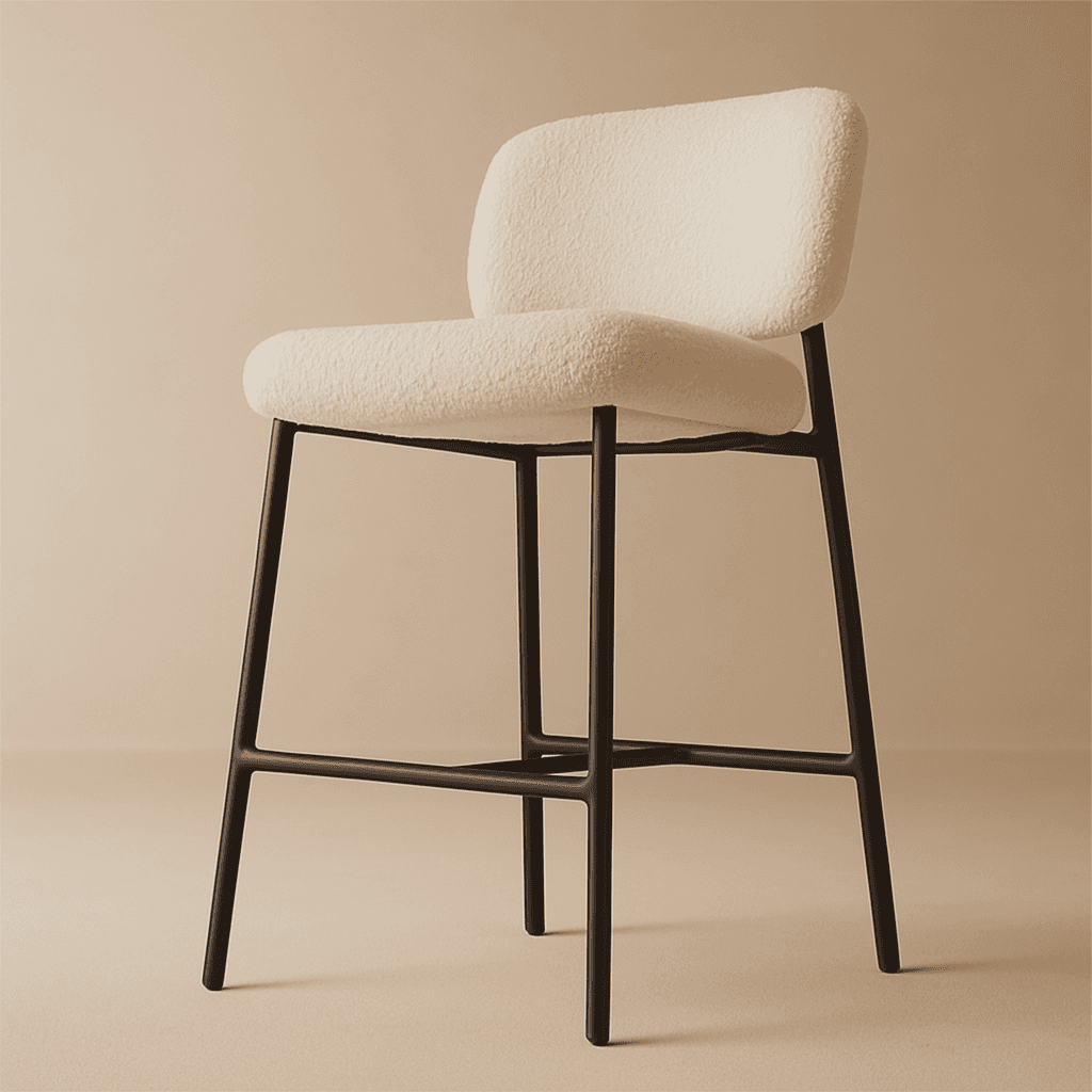 Luna Bouclé Stool - 2