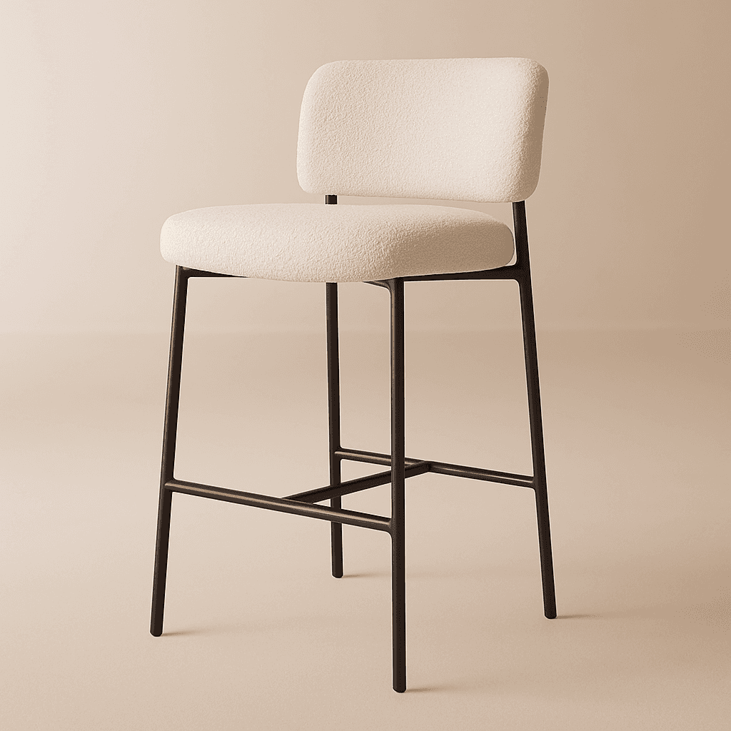 Luna Bouclé Stool - 3