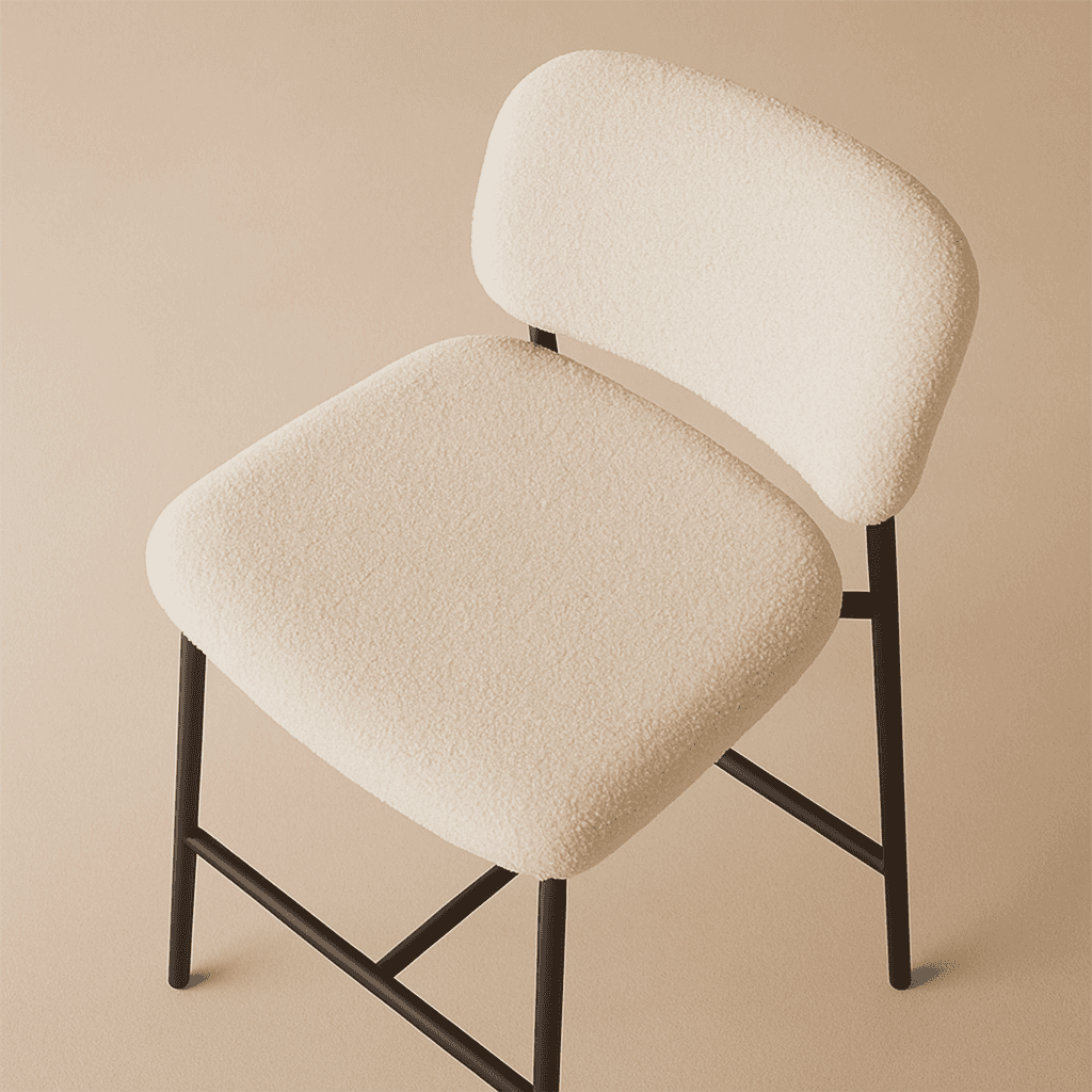 Luna Bouclé Stool - 4