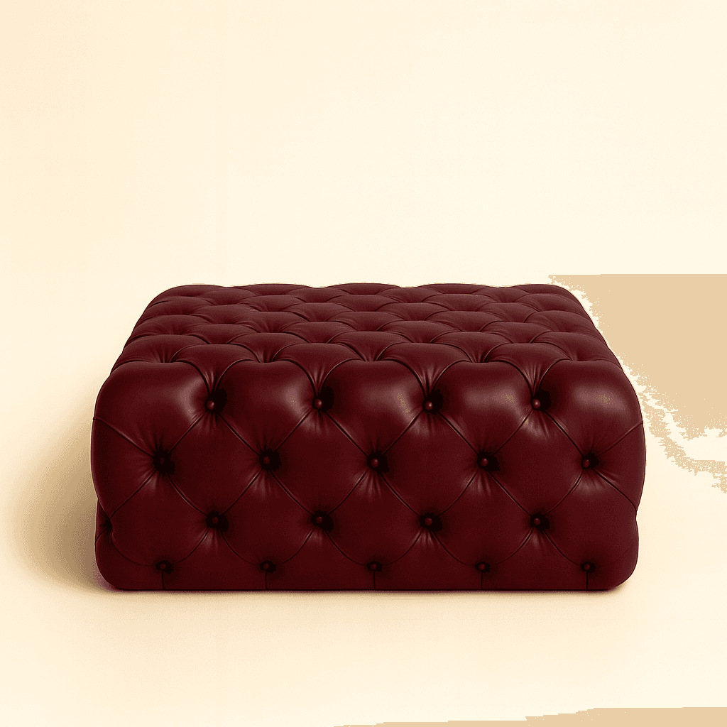 Monarch Leather Ottoman - 2