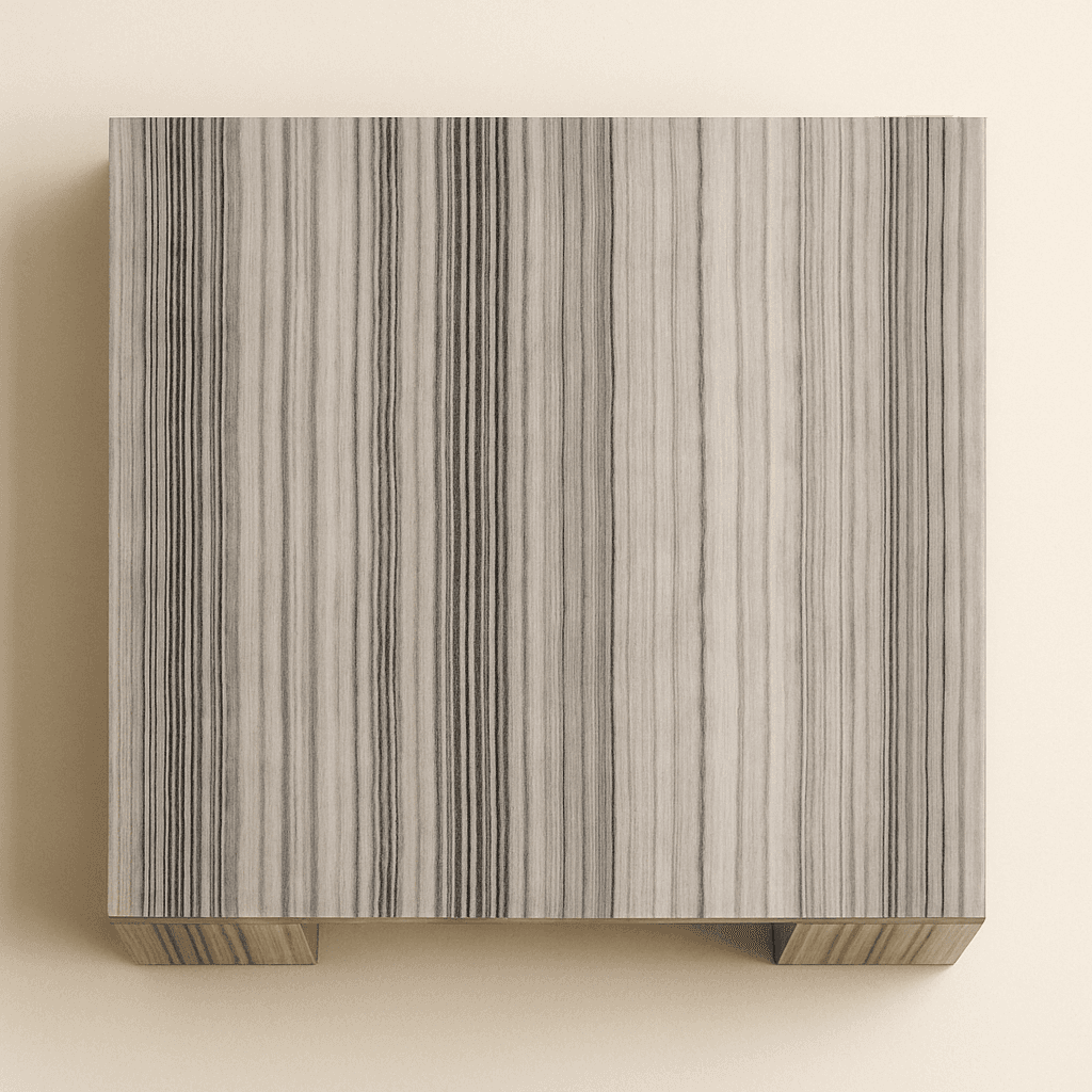 Grey 47" square table  , Modern Sculptural Oak Pedestal Dining Table – Fluted Wood Base, Round Contemporary Design - 2
