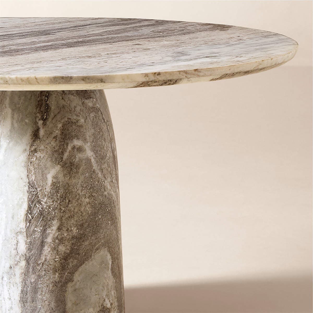 Babylon 54" Round Torrento Grey Marble Dining Table - 3